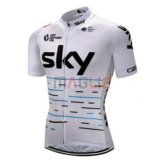 2018 Maglia Sky Manica Corta Bianco e Nero